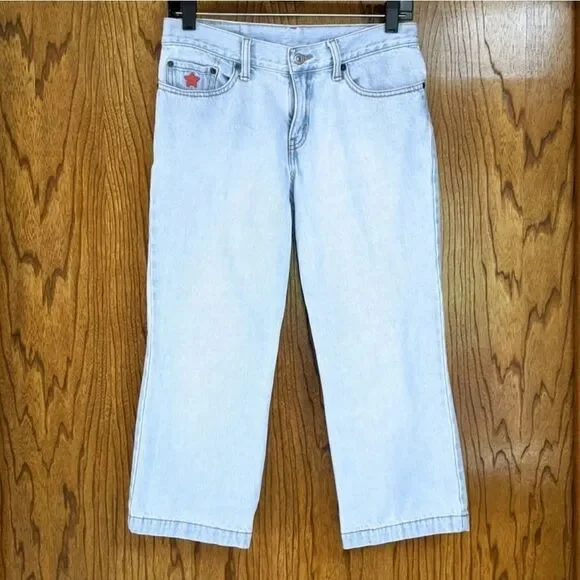 LEVI'S 306 Light Wash Crop Embroidered Jeans - Picture 9 of 9